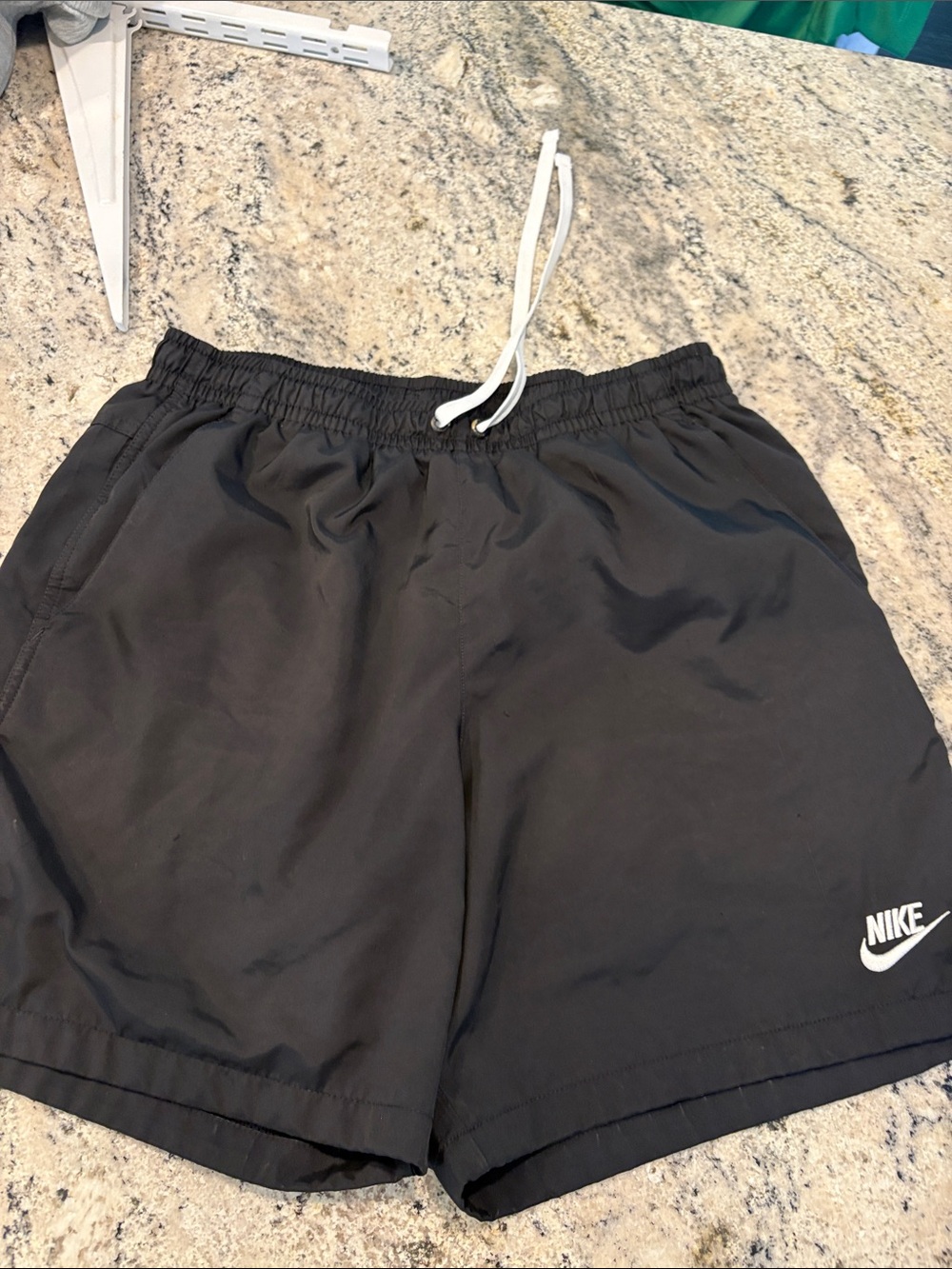 Nike Black Athletic Shorts with White Drawstring